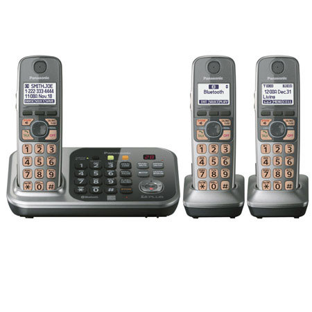 Panasonic KX-TG7743 Link-to-Cell via Bluetooth Cordless Answering System, Silver