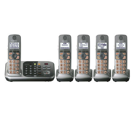 Panasonic KX-TG7745 Link-to-Cell via Bluetooth Cordless Answering System, Silver