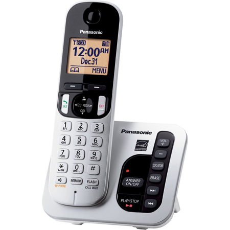 Panasonic KX-TGC220 Expandable Cordless Answering System, 1 Handset, Silver