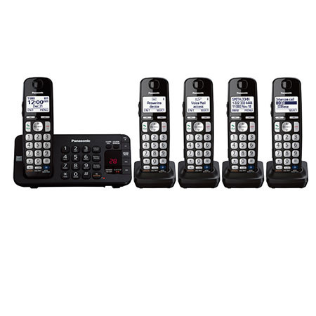Panasonic KX-TGE245 DECT 6.0 Plus Digital Cordless Answering System, 5 Handsets