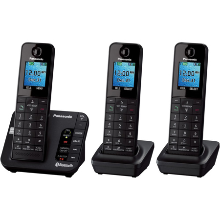 Panasonic KX-TGH263 Link2Cell Bluetooth Phone with Answering Machine, 3 Handsets