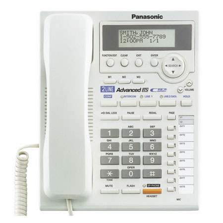 Panasonic KX-TS3282W 2-Line Integrated Phone System with Intercom, White