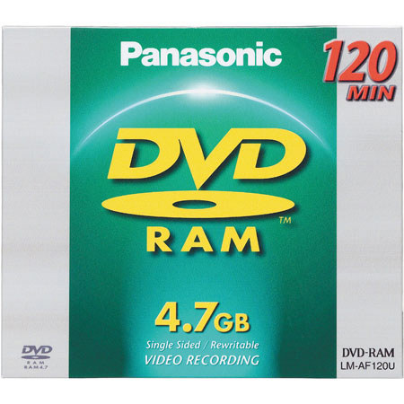 Panasonic DVD-RAM Disc for Video Recording, 120 Minutes, 4.7 GB, without Cartridge