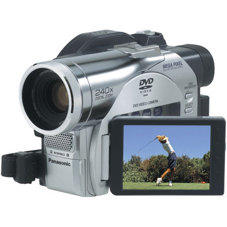Panasonic VDR-M70 DVD PAL Camcorder, 2.5" LCD Screen with Color Viewfinder & 10x Optical Zoom, 240x Digital Zoom, Records to DVD-RAM and DVD-R Discs.