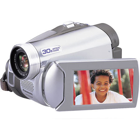 Panasonic PV-GS59 Ultra-Compact Mini DV Digital Palmcorder Camcorder, Color Viewfinder, 2.7" Wide LCD (16:9), 30x Optical & 1000x Digital Zoom, SD Card Slot, USB 2.0