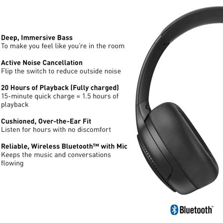 Panasonic RB-M700B Deep Bass Headphones, Bass Reactor & Noise Cancelling, Black