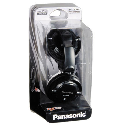 Panasonic RP-DJS200 Lightweight DJ style Headphones, Black