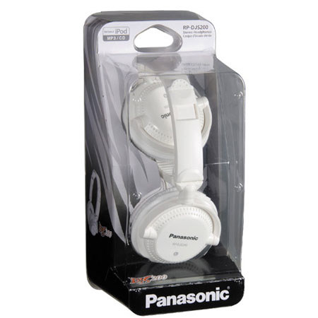 Panasonic RP-DJS200 Lightweight DJ style Headphones, White