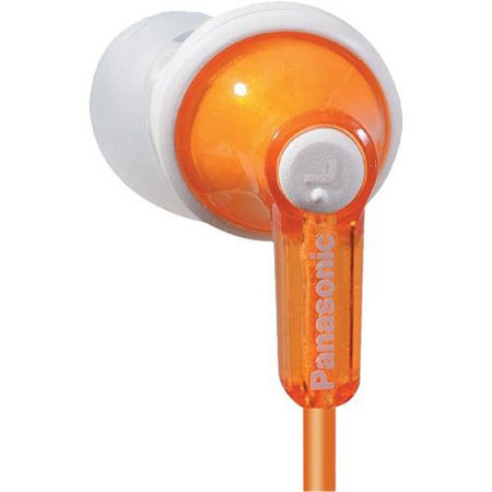Panasonic RP-HJE120 Earbud Headphone, Orange