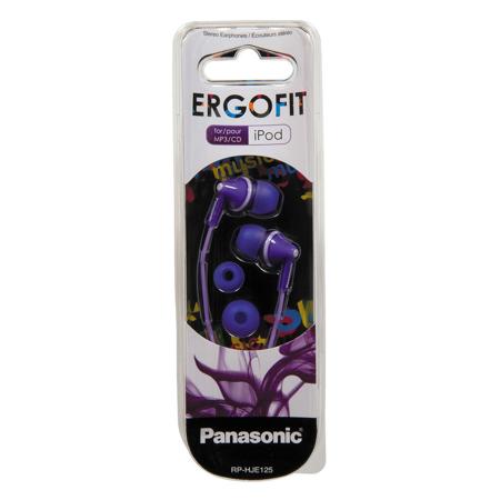 Panasonic RP-HJE125 ErgoFit In-Ear Earbud Headphones, Violet