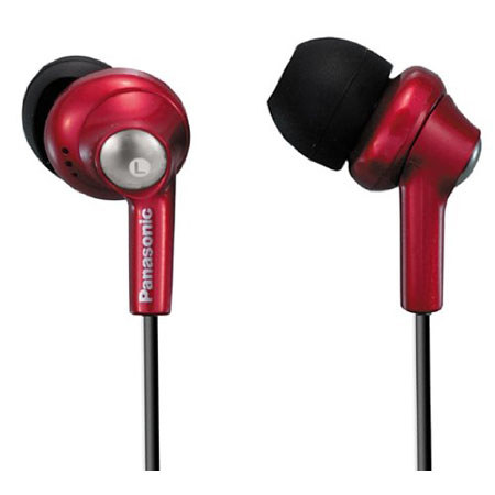 Panasonic RP-HJE280 ErgoFit Binaural Earphone, Red