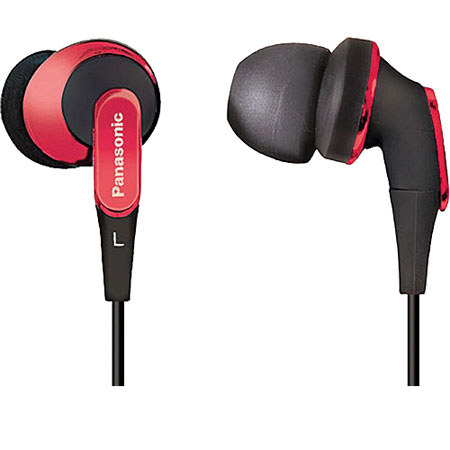 Panasonic RP-HJE350 SLIMZ In-Ear Headphones, Red
