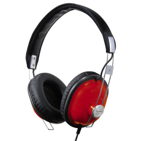 Panasonic RP-HTX7 Around-Ear Stereo Headphones, Red