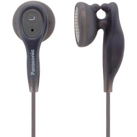 Panasonic Ear Buds with Rubber Clip Type Design, Black