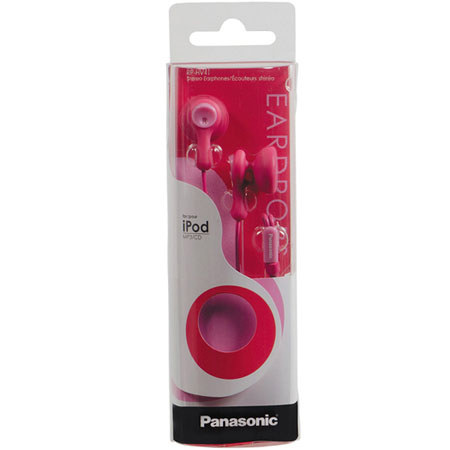 Panasonic RP-HV41-PB Stereo Eardrops Earphones, Dark Pink/Pink