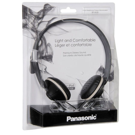 Panasonic RP-HX35-A Super-Lightweight Stereo Headphones, Black