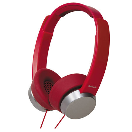 Panasonic Street Style Monitor Headphones with Remote & Mic, Red/Silver