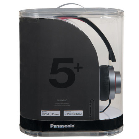 Panasonic Street Style Monitor Headphones, Black/Silver with Red Glow Accent