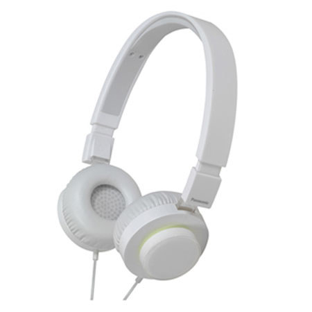 Panasonic Street Style Monitor Headphones, White with Green Glow Accent