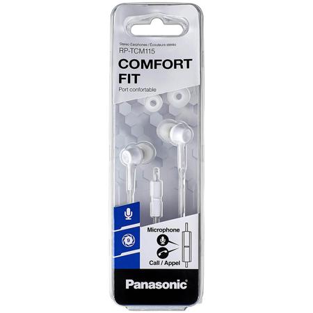 Panasonic RP-TCM115 Canal-Type In-Ear Headphones, White