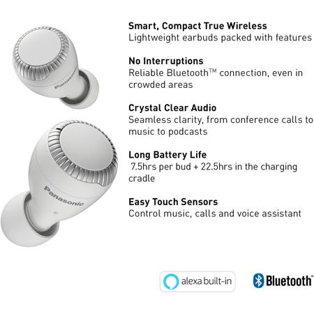 Panasonic RZ-S300W True Wireless Bluetooth Earphones, White RZ-S300W-W