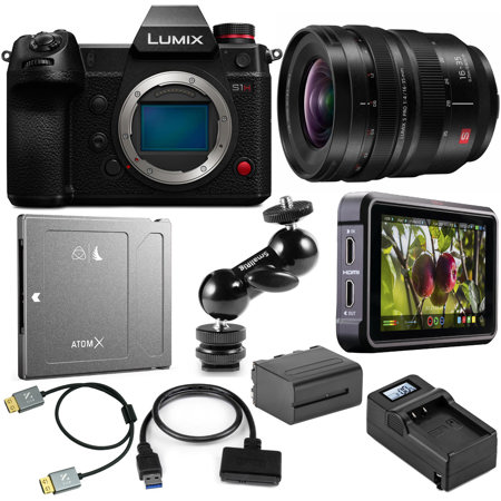 Panasonic Lumix DC-S1H Mirrorless Digital Camera Bundle with Panasonic  16-35mm LUMIX S Pro L-Mount Lens, Atomos Ninja V 5-inch Monitor and  - Main Image