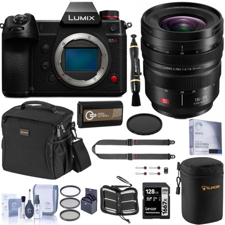 Panasonic Lumix DC-S1H Mirrorless Camera with 16-35mm F/4.0 Lens, Accessory Kit