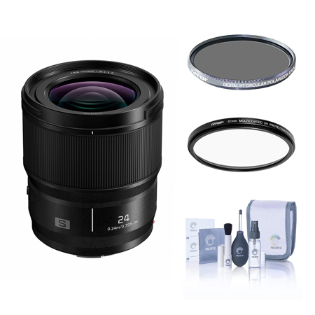 Panasonic LUMIX S 24mm f/1.8 Lens for L Mount, Bundle with Tiffen 67mm UV and CPL Filters