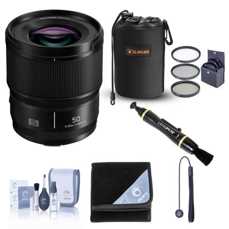 Panasonic LUMIX S 50mm f/1.8 Lens for L Mount with Essentials Accessories Kit