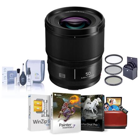 Panasonic LUMIX S 50mm f/1.8 Lens for Leica L with Mac Software,  Accessories Kit