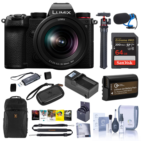 Panasonic LUMIX DC-S5 Camera w/LUMIX S 20-60mm f/3.5-5.6 Lens, w/Accessory Kit