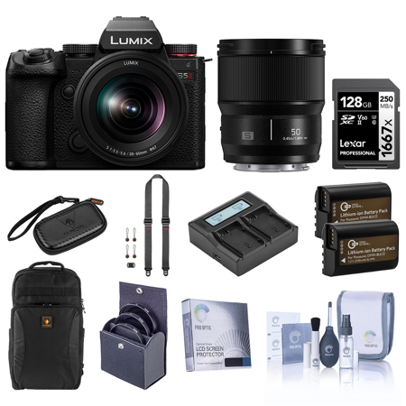 Panasonic LUMIX S5II Camera w/20-60mm f/3.5-5.6 & 50mm f/1.8 Lens,Essentials Kit