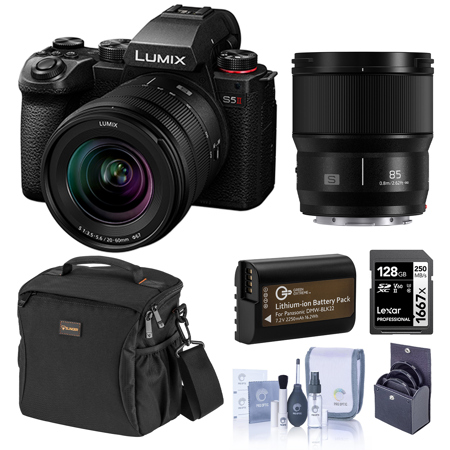 Panasonic LUMIX S5II Camera w/20-60mm f/3.5-5.6 & 85mm f/1.8 Lens,Included Value