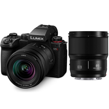 Panasonic LUMIX S5II Mirrorless Camera with 20-60mm f/3.5-5.6 and 85mm f/1.8 Lens