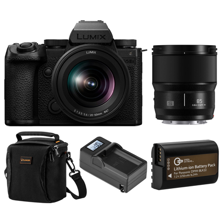 Panasonic LUMIX S5IIX Camera w/20-60mm f/3.5-5.6, 85mm f/1.8 Lens,Included Value