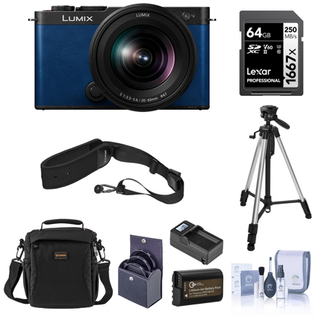 Panasonic LUMIX S9 Camera w/LUMIX S 20-60mm f/3.5-5.6 Lens, Blue, with Acc Kit