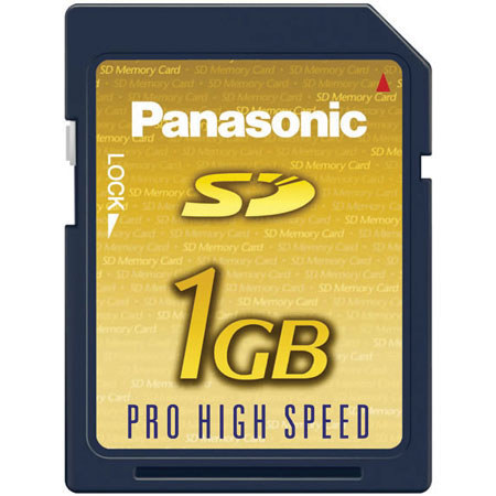 Panasonic 1 GB, 20 Mb/Second Pro High Speed Secure Digital (SD) Memory Card.