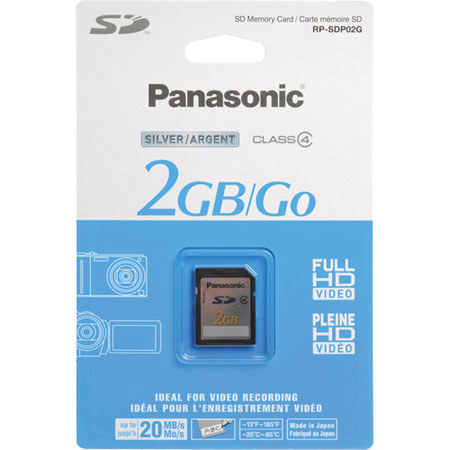 Panasonic RPSDP02GU1K 2GB Class 4 SD Memory Card