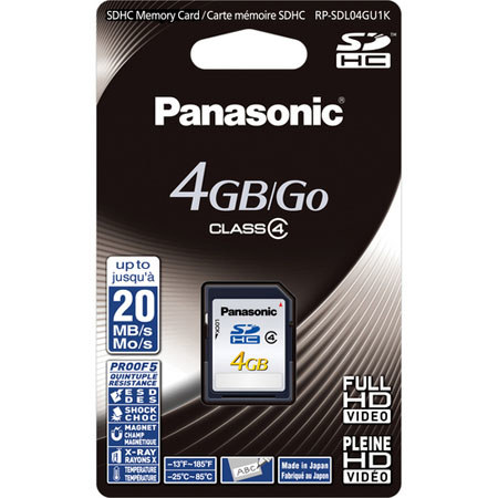 Panasonic Class 4 4GB SDHC Memory Card