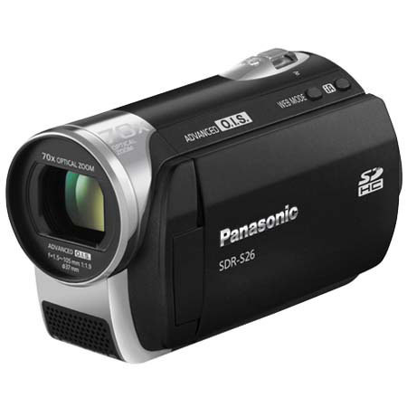 Panasonic SDR-S26 SD Card Std Defn Camcorder, Black