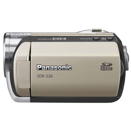 Panasonic SDR-S26 SD Card Standard Definition Camcorder, 70x Optical Zoom, 2.7" LCD Screen, Gold