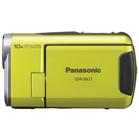 Panasonic SDR-SW21 Shock, Water & Dust Proof SD Card Standard Definition Camcorder, 10x Optical Zoom, 2.7" LCD Screen, Green