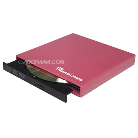 PC Treasures 7186 USB DVD/RW Drive for Netbooks - Pink