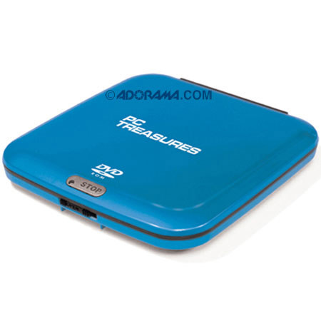PC Treasures USB External Slim DVD-ROM Drive - Ice Blue