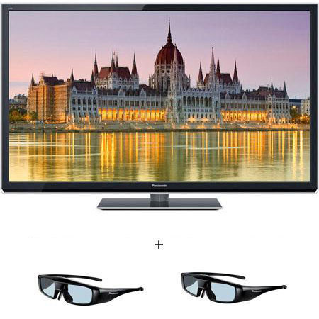 Panasonic Smart Viera 55" Class ST50 Series Full HD Plasma 3D HDTV Bundle