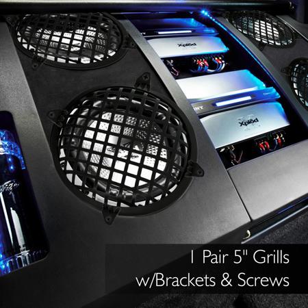 Pyramid GW5BK 5" Speaker Grills (Pair) with Brackets and Screws, Black