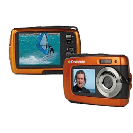 Polaroid IF045 Waterproof Dual Screen Digital Camera, Orange