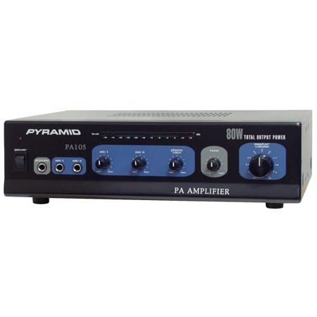 Pyramid PA105 80 Watt Microphone PA Amplifier with 70V Output and Mic Talkover