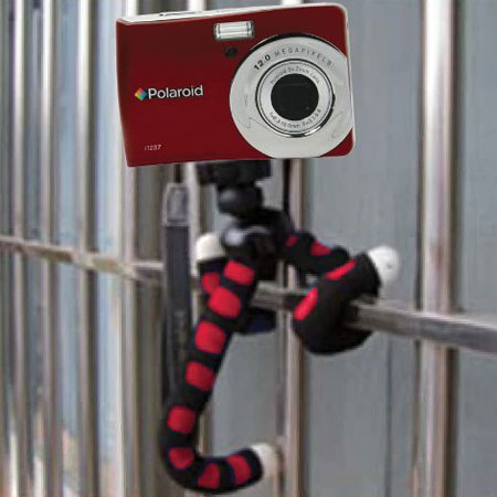 Polaroid 12" Flexible Foam Handled Tripod, Red