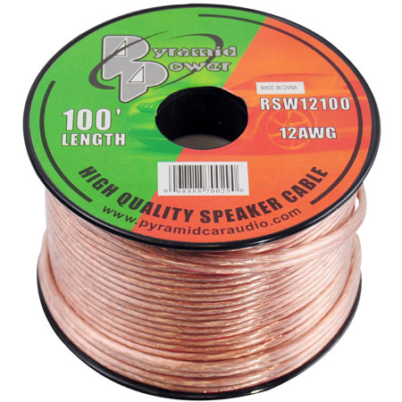 Pyramid 12 Gauge High Quality Speaker Zip Wire, 100' Spool